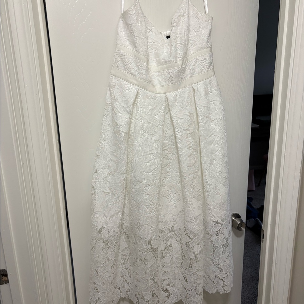 White House Black Market White Lace Dress